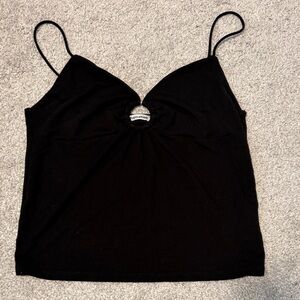 Reformation Black Camisole with Cut-Out